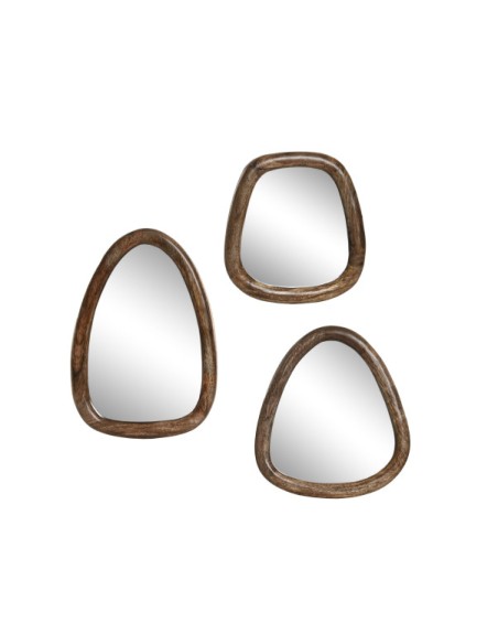 ESPEJO SET 3 MANGO 22X2,5X25 REDONDEADO NATURAL