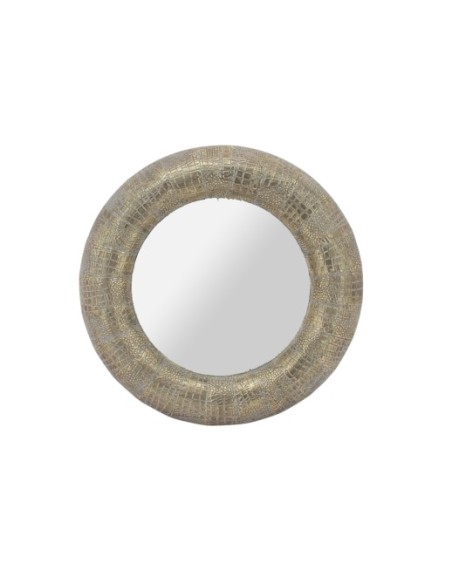 ESPEJO METAL CRISTAL 63X6,5X63 ENVEJECIDO DORADO