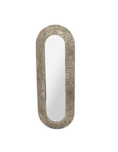ESPEJO METAL CRISTAL 34X4X97 ENVEJECIDO DORADO