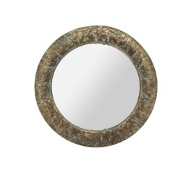 ESPEJO METAL CRISTAL 66X2,5X66 ENVEJECIDO DORADO