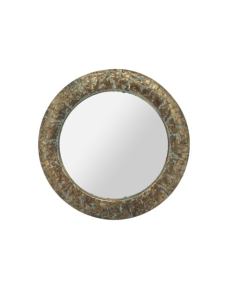 ESPEJO METAL CRISTAL 66X2,5X66 ENVEJECIDO DORADO