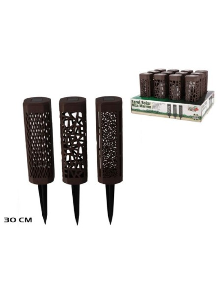 FAROL SOLAR NIZA MARRÓN SURTIDO 30 CM