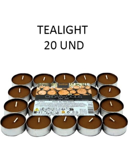 PACK 20 TEALIGHTS CEDARWOODS