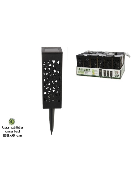LÁMPARA SOLAR 1 LED CÁLIDO 28X6CM