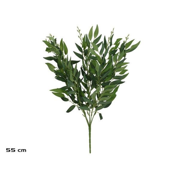 RAMO HOJAS RUSCUS X 5 - 55 CM (VERDE)