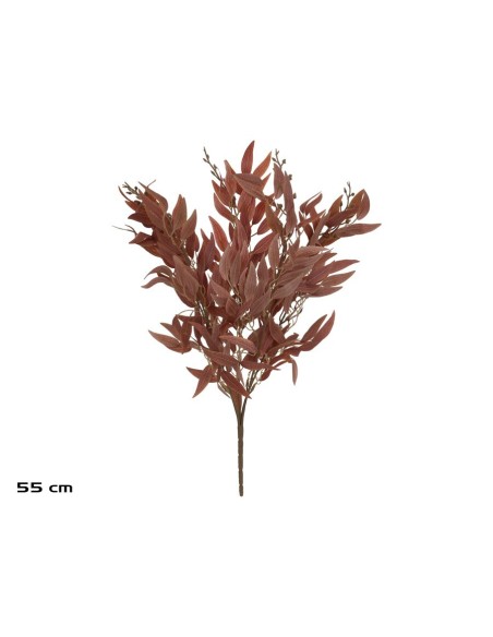 RAMO HOJAS RUSCUS X 5 - 55CM (MARRON)