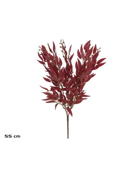 RAMO HOJAS RUSCUS X 5 - 55 CM (BURDEOS)