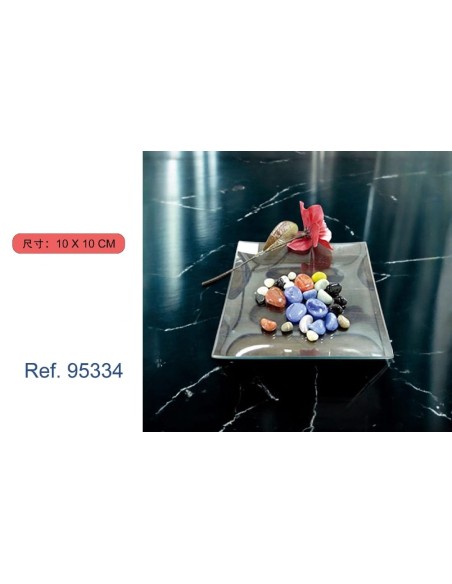 BANDEJA CRISTAL 10X10CM