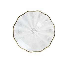 PLATO CRISTAL 22X22X2 RELIEVE TRANSPARENTE
