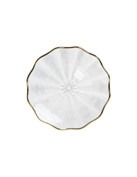 PLATO CRISTAL 22X22X2 RELIEVE TRANSPARENTE