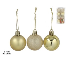 SET 16 BOLAS DE NAVIDAD ORO 5CM 3 SURTID