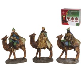 REYES MAGOS A CAMELLO 13X19.5X8CM 3SURT