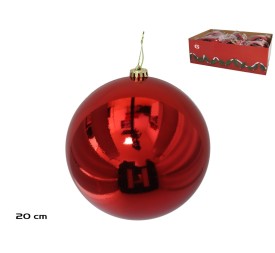 BOLA DE NAVIDAD BRILLO ROJO 20CM