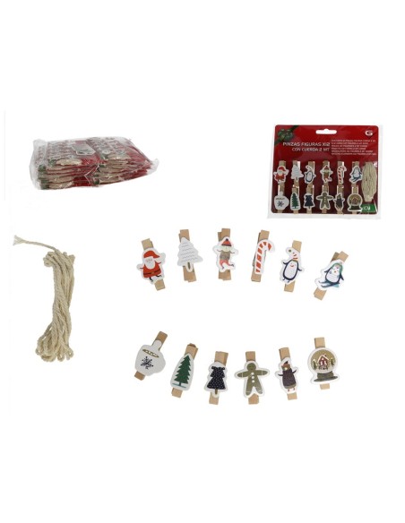 PINZAS FIGURAS X12 CON CUERDA 2 MT