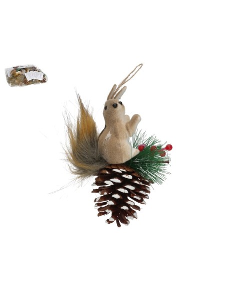 ARDILLA C/PIÑA COLGANTE 12X6X13CM