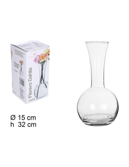 FLORERO CRISTAL DAHLIA 15X32CM