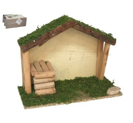 PORTAL BELEN CON ALTILLO Y MUSGO 25X11X19CM