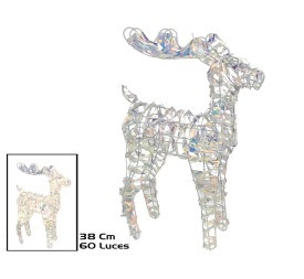 RENO XMAS METAL 60 LUCES 38CM MULTICOLOR