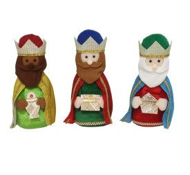 FIGURA REY MAGO HANS 13X10X31CM MULTICOLOR 3STD