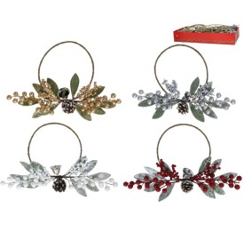 COLGANTE NAVIDAD 4 SURTIDOS FLOR 23,5 CM