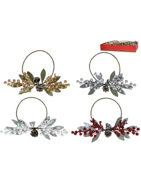 COLGANTE NAVIDAD 4 SURTIDOS FLOR 23,5 CM