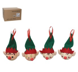 BOLA PVC 80 MM CON CARA ELFO Y GORRO 4 SURTIDOS