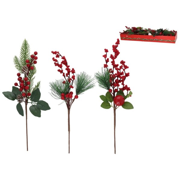 RAMA XMAS LIXUS ROJA 3STD 42CM