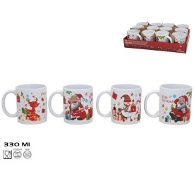 TAZA MUG  XMAS 330ML 4 DISEÑOS N 5  8,2X9,6CM