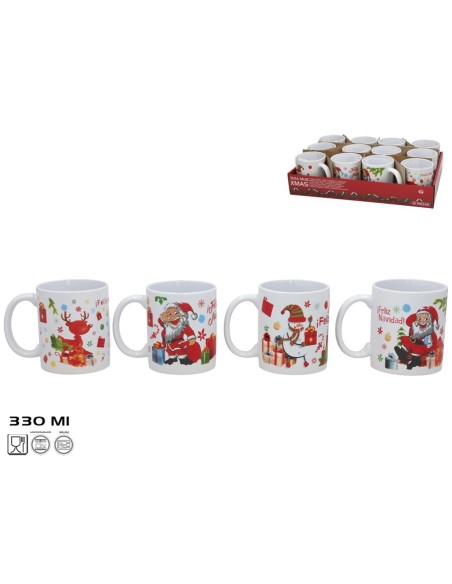 TAZA MUG  XMAS 330ML 4 DISEÑOS N 5  8,2X9,6CM