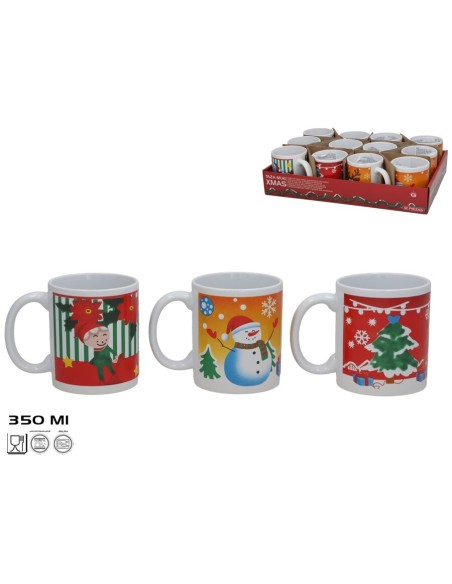 TAZA MUG XMAS 330ML 3 DISEÑOS  N 4   8,2X9,6CM