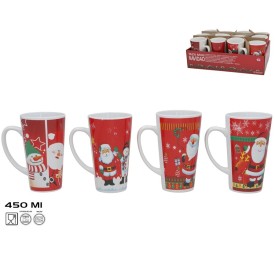 TAZA MUG NAVIDAD 450ML 4 DISEÑOS N 7  9X15CM
