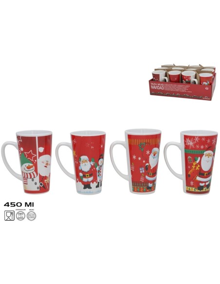 TAZA MUG NAVIDAD 450ML 4 DISEÑOS N 7  9X15CM