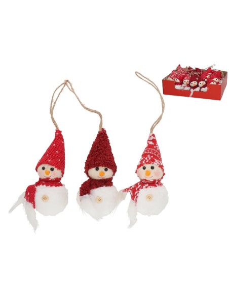 COLGANTE MUÑECO NIEVE XMAS 6X6X12CM 3STD