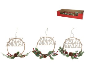 CORONA COLGANTE FELIZ NAVIDAD N1 35CM 3STD