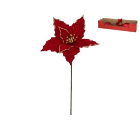 FLOR ROJA PICK C/RIBETE DORADO 38CM