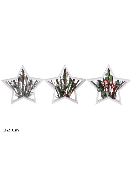 ESTRELLA XMAS DECORADA S3 32X5X32CM 3STD