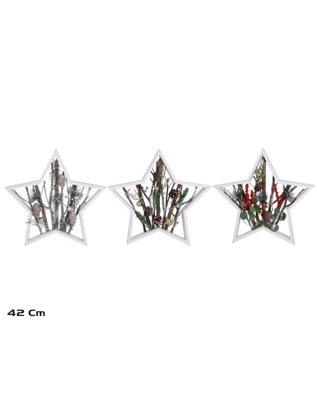 ESTRELLA XMAS DECORADA S3 42X5X42CM 3STD