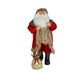 SANTA CLAUS DE PIE 80CM  ROJO Y ORO