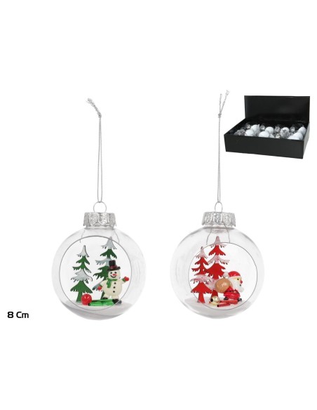 BOLA XMAS POLO NORTE 8CM 2 SURT.