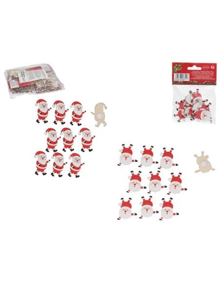 S/10 SANTA C/PEGATINA DOBLE CARA 4X4,5CM 2 SURT.