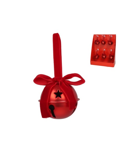COLGANTE XMAS CASCABEL ROJO MATE 6CM