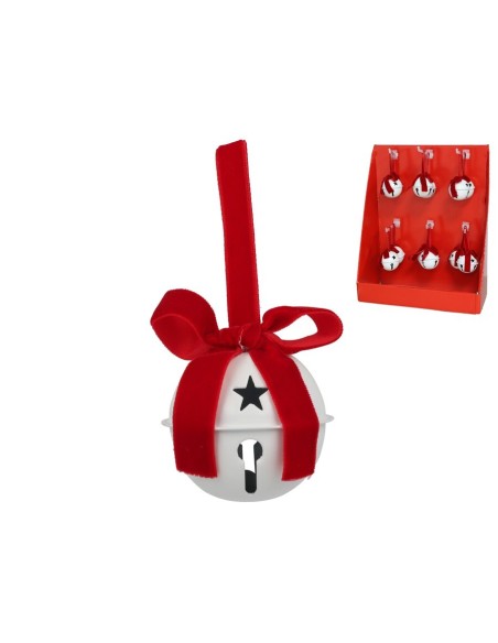COLGANTE XMAS CASCABEL BLANCO MATE 6CM