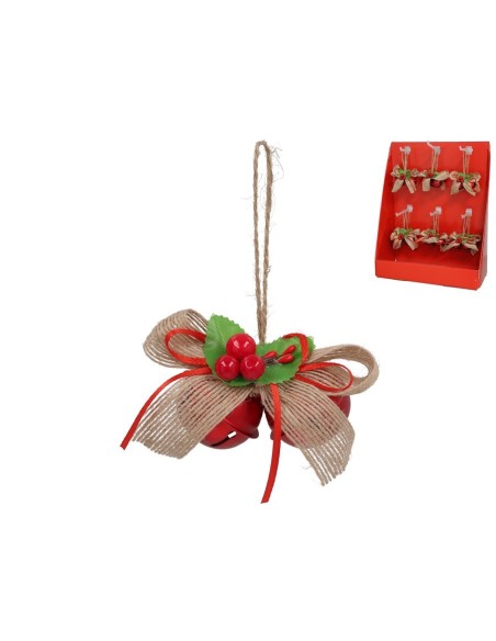 COLGANTE CASCABEL C/LAZO ROJO MATE 8,5X4CM