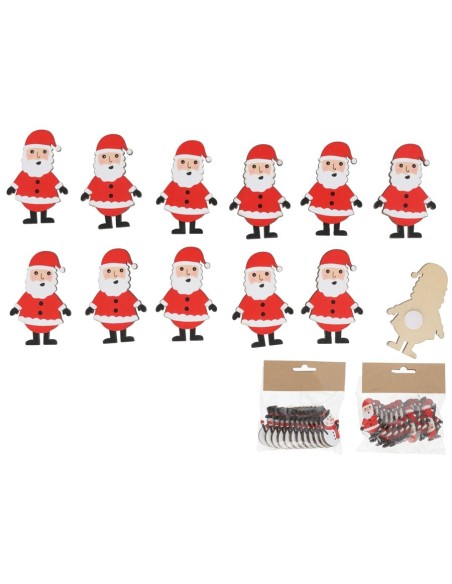 S/12 SANTA CLAUS C/PEGATINA 6X4CM