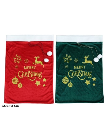 SACO NAVIDAD TERCIOPELO 50X70CM STD