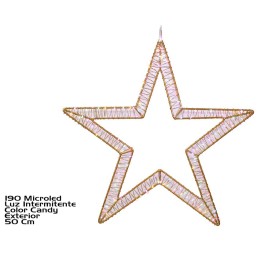 SILUETA ESTRELLA EXT. 190 MICROLEDS PASTEL MULTICO
