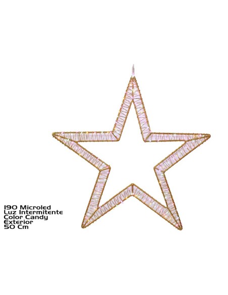 SILUETA ESTRELLA EXT. 190 MICROLEDS PASTEL MULTICO