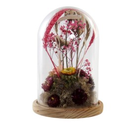 DECORACION FLOR SECA CRISTAL 17X17X26 FLORES