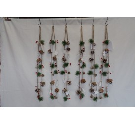 COLGANTE PIÑAS DE PINO C/ FORMAS 130CM STD