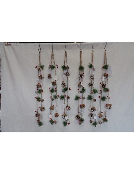 COLGANTE PIÑAS DE PINO C/ FORMAS 130CM STD